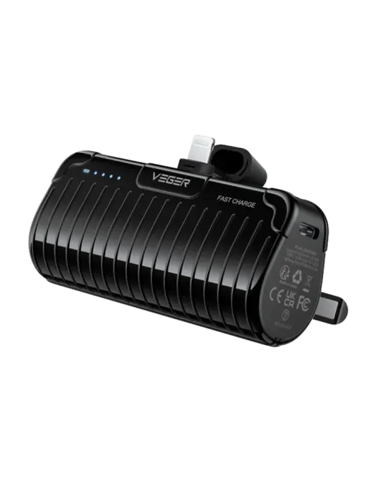 VEGER Mini Power bank con LEDs carga - Capacidad 5000mAh - Entrada USB