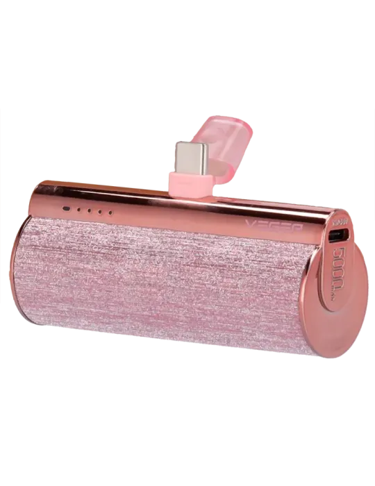 VEGER Mini Power bank con LEDs carga - Capacidad 5000mAh - Entrada Pue
