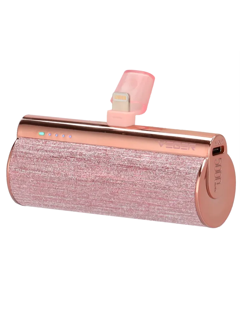 VEGER Mini Power bank con LEDs carga - Capacidad 5000mAh - Entrada USB