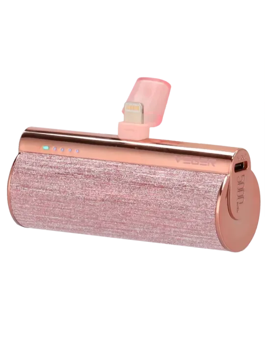 VEGER Mini Power bank con LEDs carga - Capacidad 5000mAh - Entrada USB