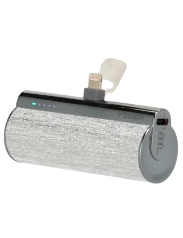VEGER Mini Power bank con LEDs carga - Capacidad 5000mAh - Entrada USB