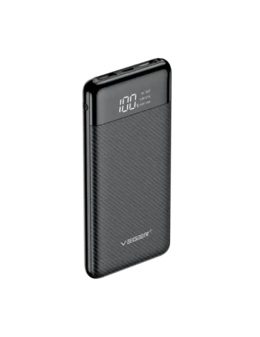 VEGER Power bank con pantalla LCD - Capacidad 10000mAh - Entradas USB-