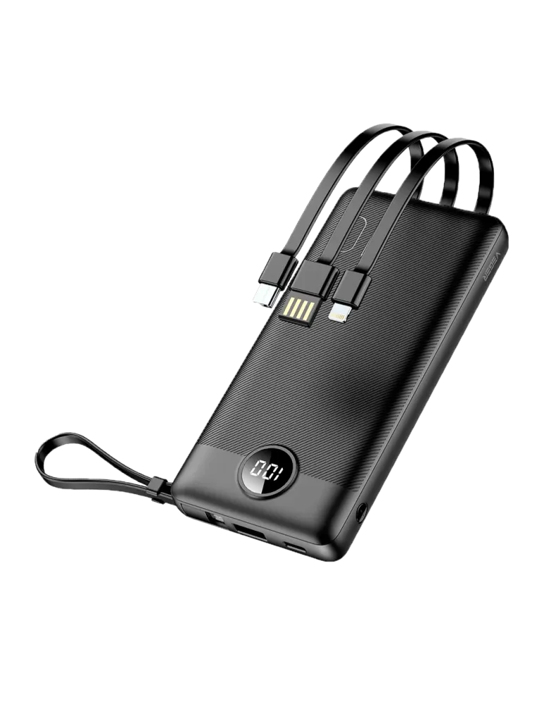 VEGER Power bank con pantalla LCD - Capacidad 10000mAh - Entradas USB-