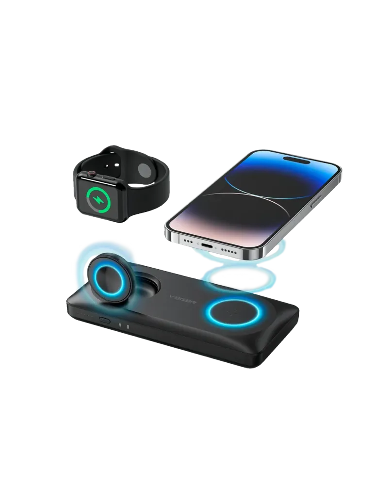 VEGER Power bank magnética e inalámbrica - Capacidad 10000mAh - Entrad