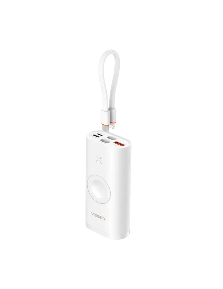 VEGER Mini Power bank con LEDs carga - Capacidad 10000mAh - Entradas U