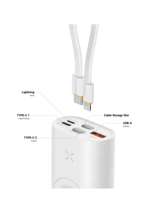 VEGER Mini Power bank con LEDs carga - Capacidad 10000mAh - Entradas U
