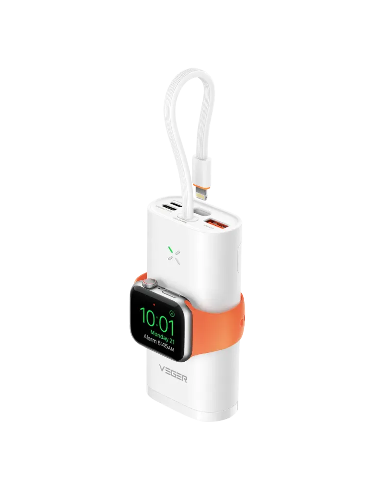 VEGER Mini Power bank con LEDs carga - Capacidad 10000mAh - Entradas U