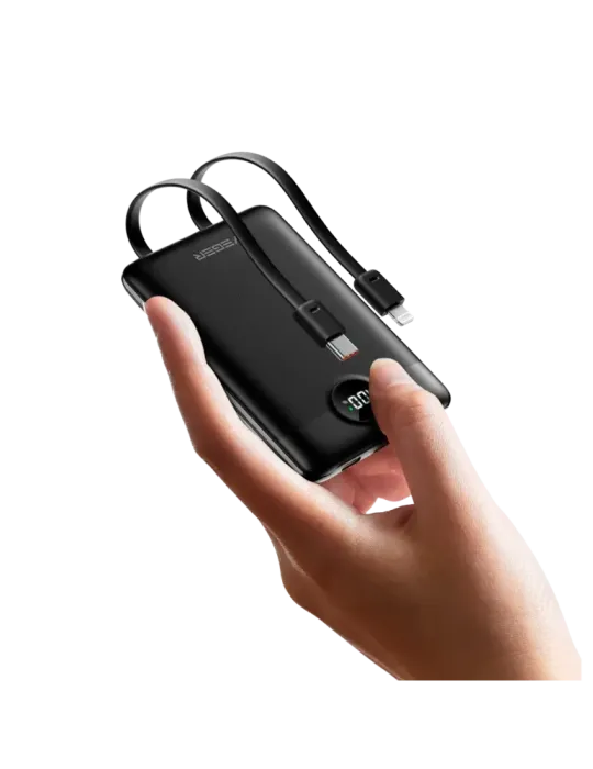 VEGER Power bank con pantalla LCD - Capacidad 10000mAh - Entradas Ligh