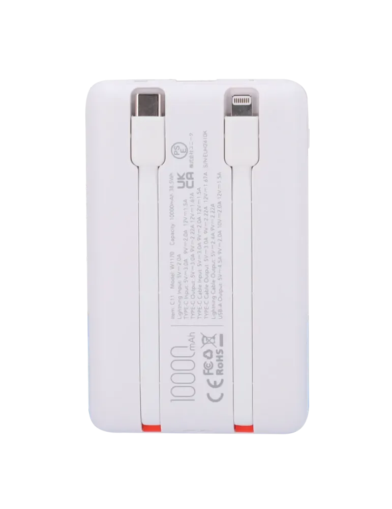 VEGER Power bank con pantalla LCD - Capacidad 10000mAh - Entradas Ligh