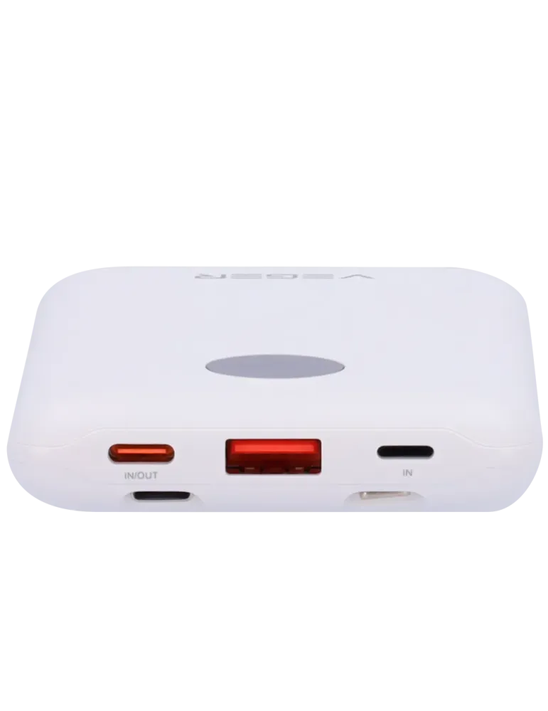 VEGER Power bank con pantalla LCD - Capacidad 10000mAh - Entradas Ligh