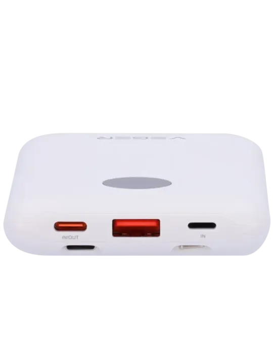 VEGER Power bank con pantalla LCD - Capacidad 10000mAh - Entradas Ligh