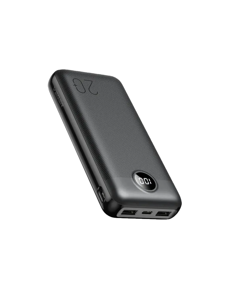 VEGER Power bank con pantalla LCD - Capacidad 20000mAh - Entradas USB-