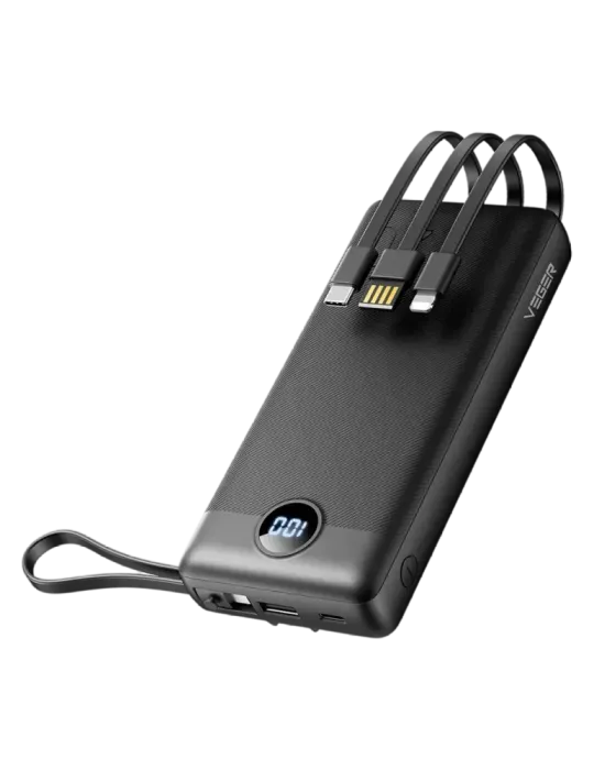 Veger Power Bank - Capacidad 20000mAh - Entradas USB-C y Cable USB-A -