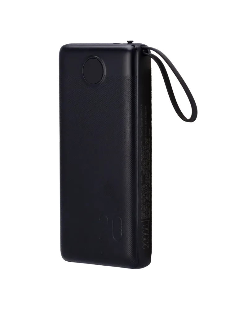 Veger Power Bank - Capacidad 20000mAh - Entradas USB-C y Cable USB-A -