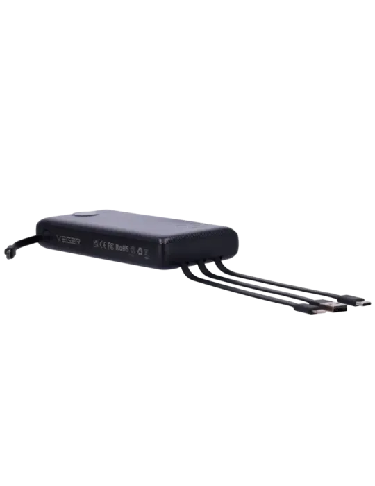 Veger Power Bank - Capacidad 20000mAh - Entradas USB-C y Cable USB-A -