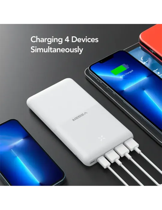 VEGER Power bank con LEDs de carga - Capacidad 20000mAh - Entradas USB