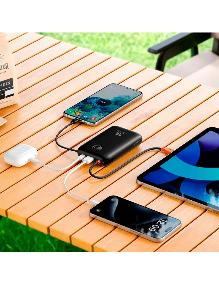 VEGER Power bank con pantalla LCD - Capacidad 20000mAh - Entradas USB-