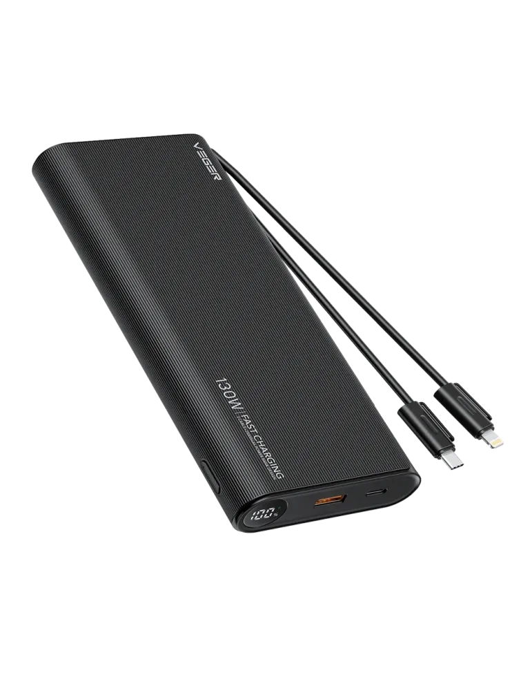 VEGER Power bank con pantalla LCD - Capacidad 25000mAh - Entradas USB-