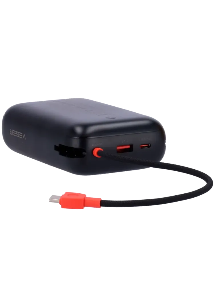 Veger Power Bank - Capacidad 30000mAh - Entradas USB-C y Cable USB-C -