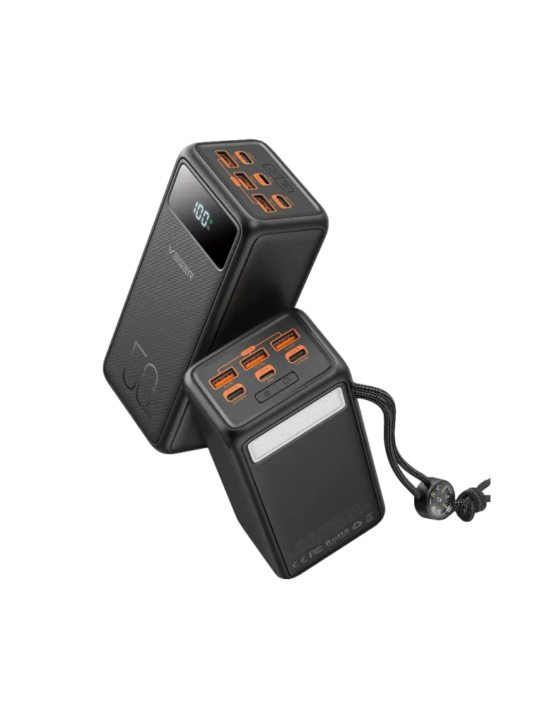 VEGER Power bank con pantalla LCD - Capacidad 50000mAh - Entradas USB-