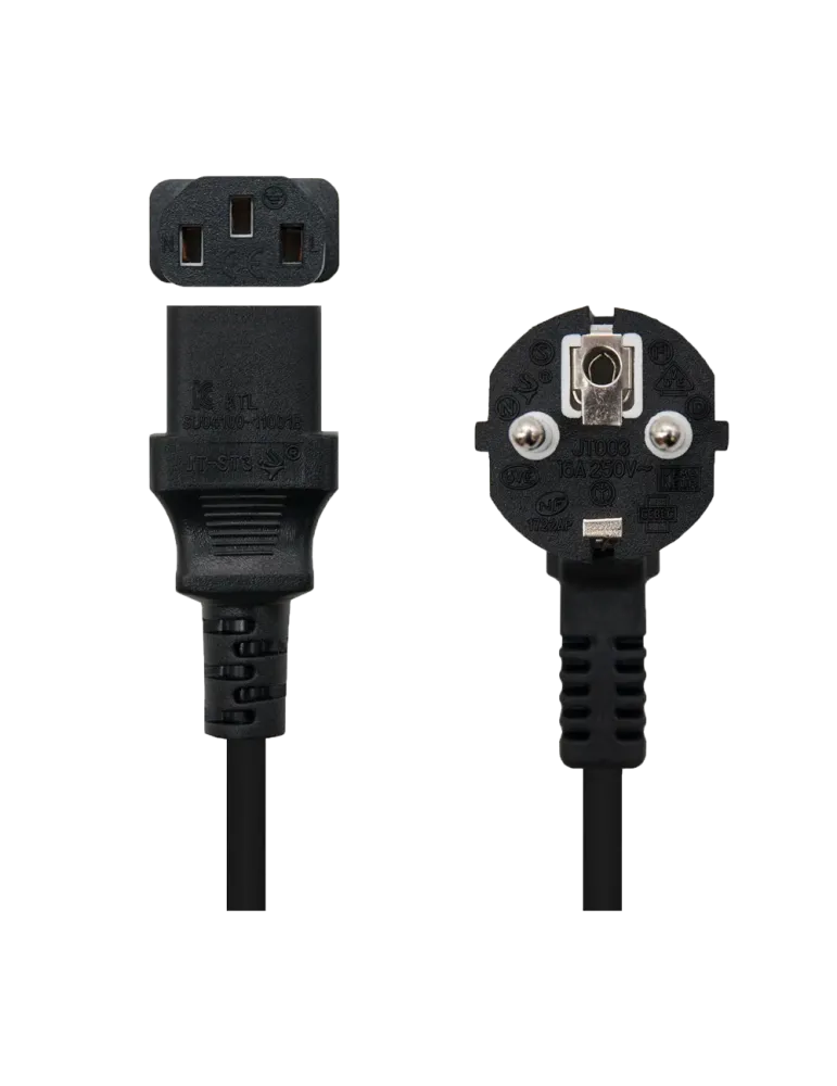 NACIONAL Cable de alimentación - Conector CEE7 macho - C13 hembra - Co