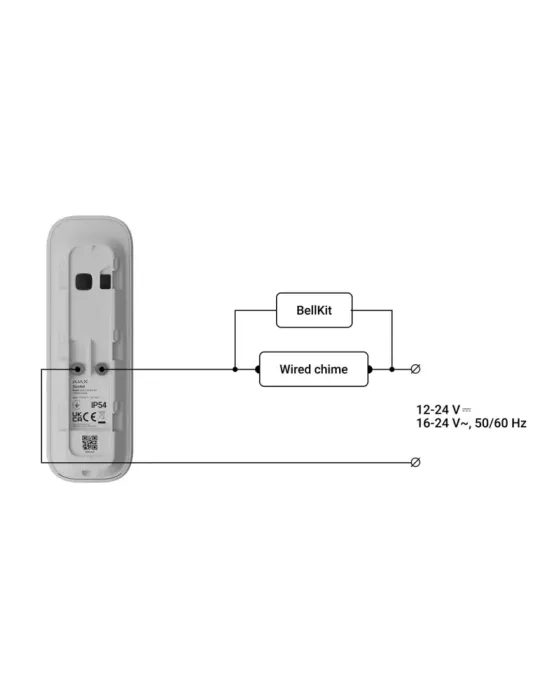 AJAXCCTV Doorbell 4 MP con IA integrada - Detector PIR alcance hasta 4