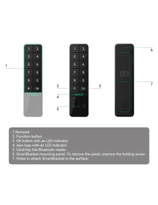 AJAX Teclado para exterior IP66/IK08 con lector RFID - Armado/desarmad