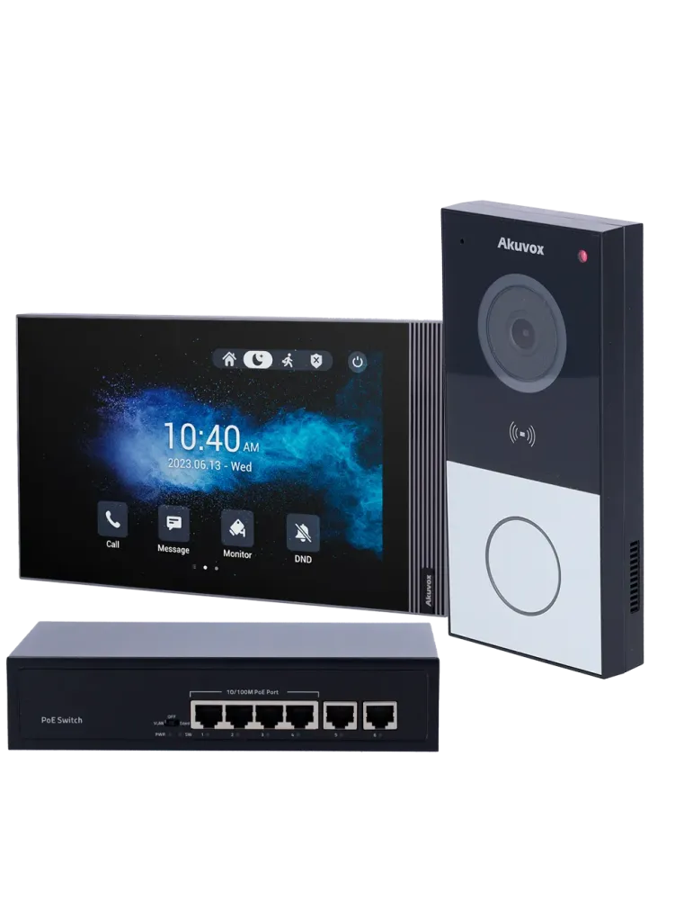 AKUVOX Kit de videoportero en superficie Linux - IP y WiFi | Placa y m
