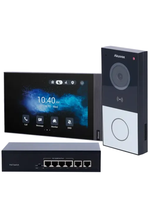 AKUVOX Kit de videoportero en superficie Linux - IP y WiFi | Placa y m