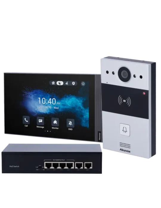 AKUVOX Kit de videoportero en superficie Linux - IP | Placa y monitor
