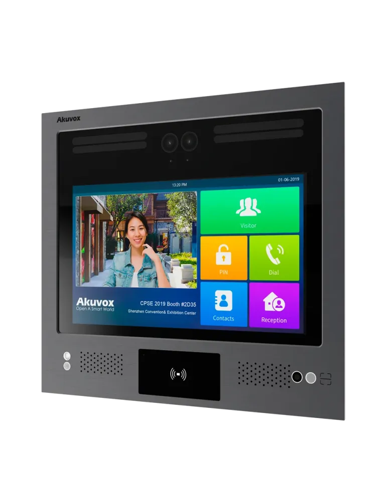 AKUVOX Videoportero IP antivandálico IK08 - Doble cámara 2 Mpx | Audio