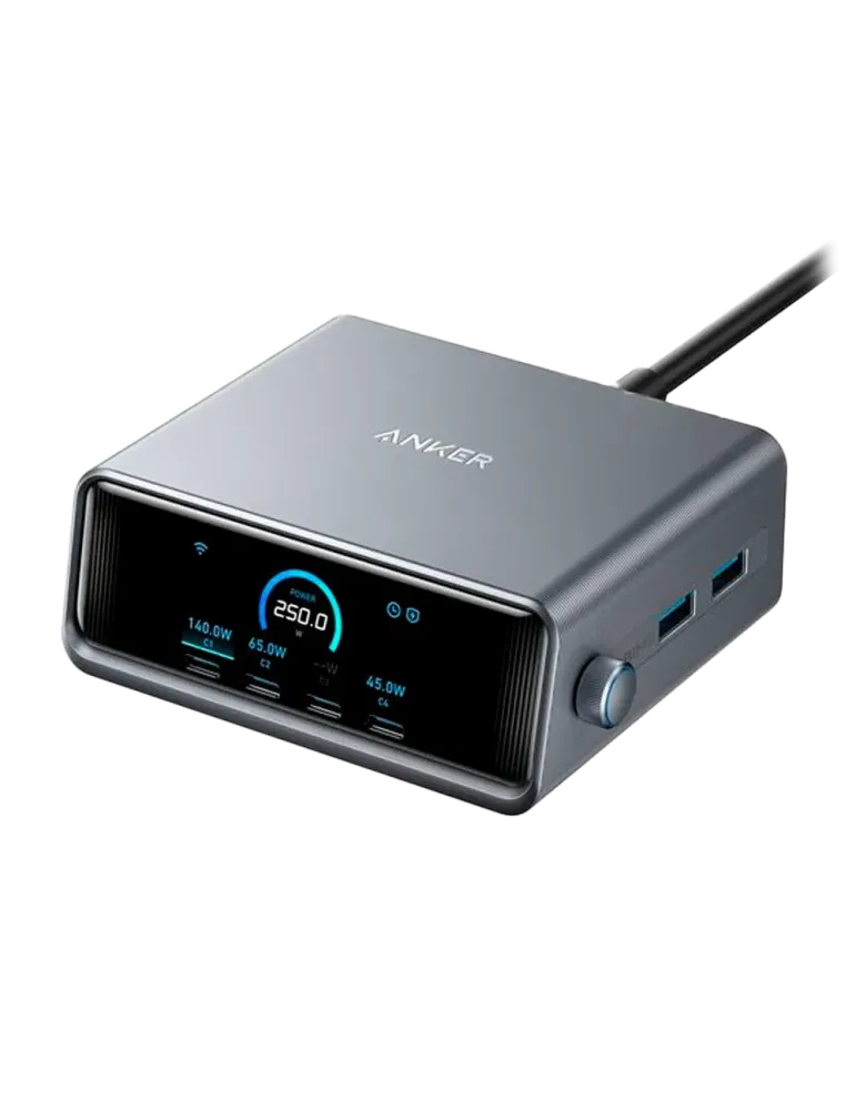 Anker - Cargador de escritorio - Potencia 250W - Salidas 4x USB-C, 2x
