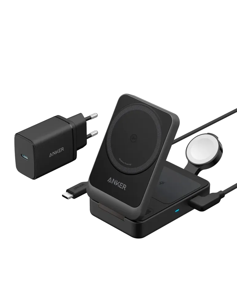ANKER Cargador inalámbrico 3 en 1 Anker - Tecnología Magsafe - Carga r