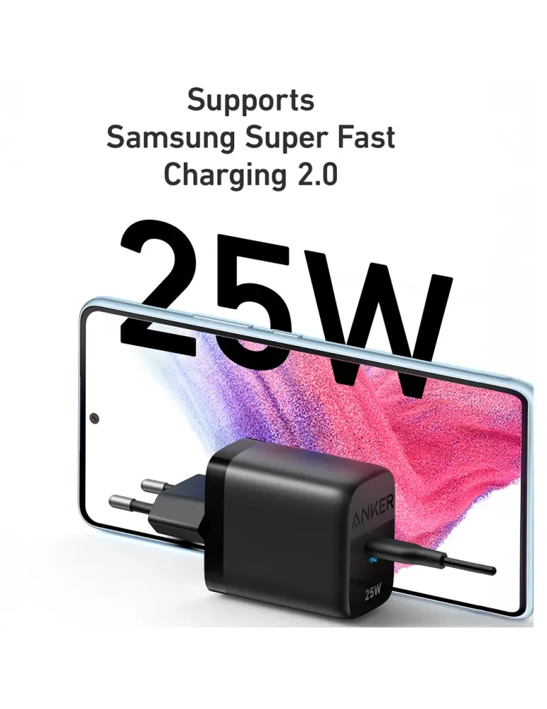 Anker - Cargador USB - Potencia 25W - Carga rápida - Salida USB-C - Co