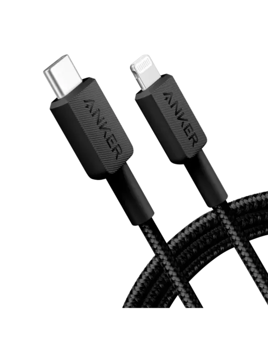 Anker - Cable USB2.0 - USB-C a Lightning - Cable de nylon trenzado - L