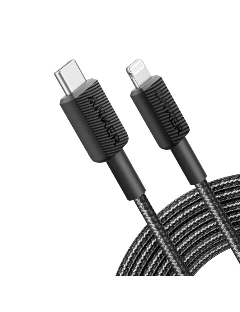 Anker - Cable USB2.0 - USB-C a Lightning - Cable de nylon trenzado - L
