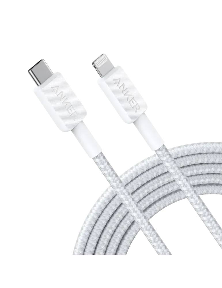 Anker - Cable USB2.0 - USB-C a Lightning - Cable de nylon trenzado - L