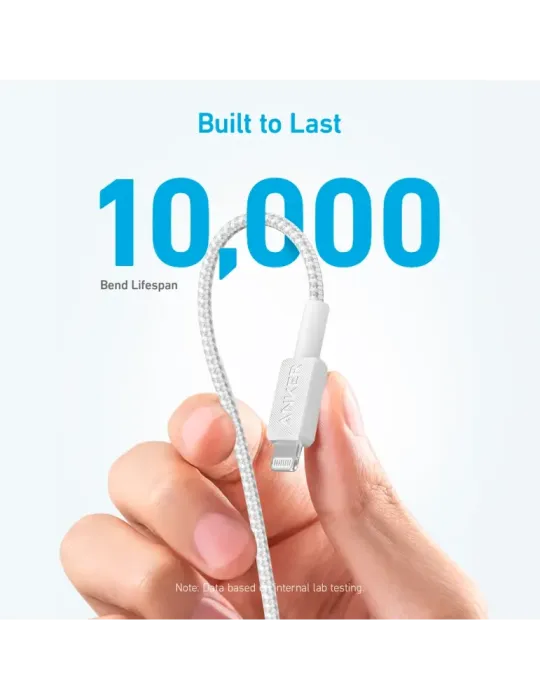 Anker - Cable USB2.0 - USB-C a Lightning - Cable de nylon trenzado - L