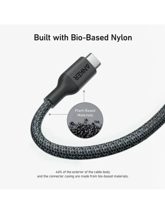 Anker - Cable USB2.0 - USB-C a USB-C - Cable de Bio-Nylon trenzado - L