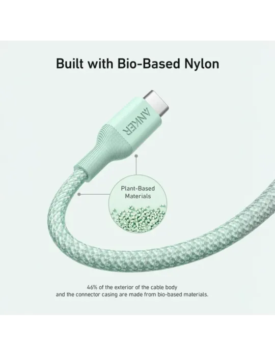 Anker - Cable USB2.0 - USB-C a USB-C - Cable de Bio-Nylon trenzado - L
