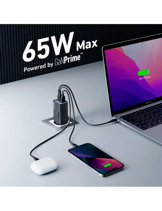 Anker - Cargador USB - Potencia 65W | Con tecnología GaNPrime - Carga