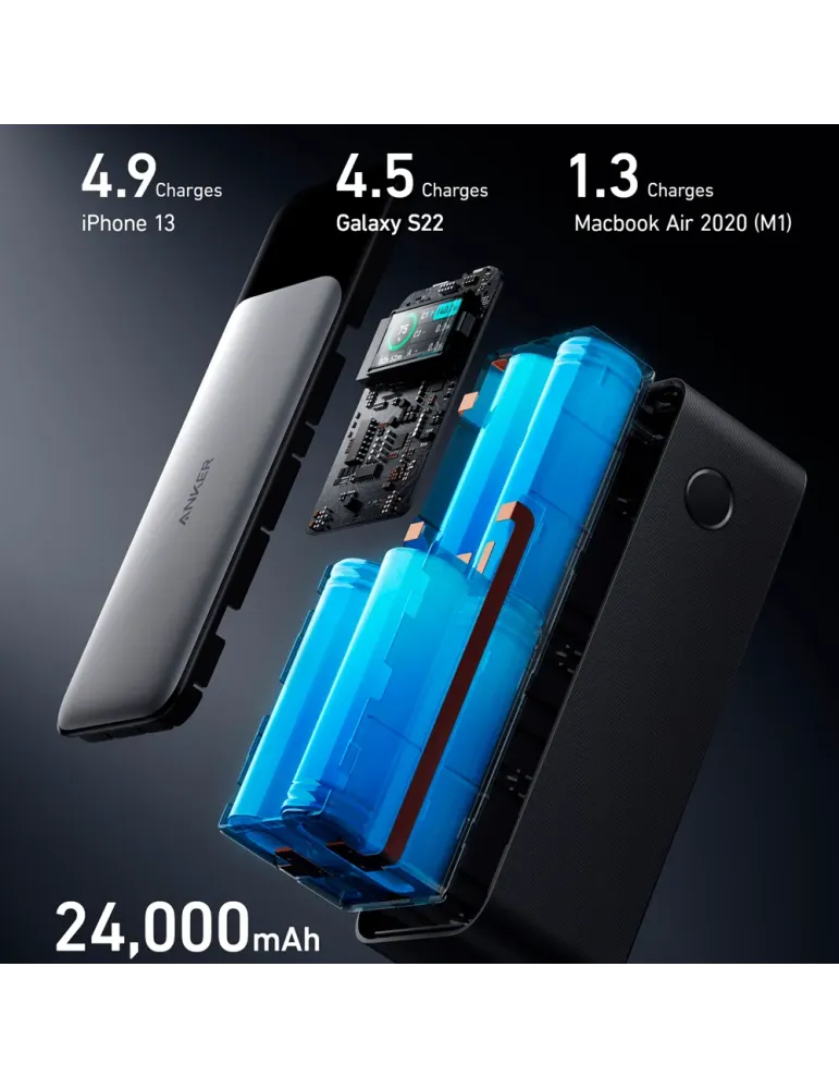 Anker Power bank con pantalla digital - Capacidad 24000mAh - Entrada U