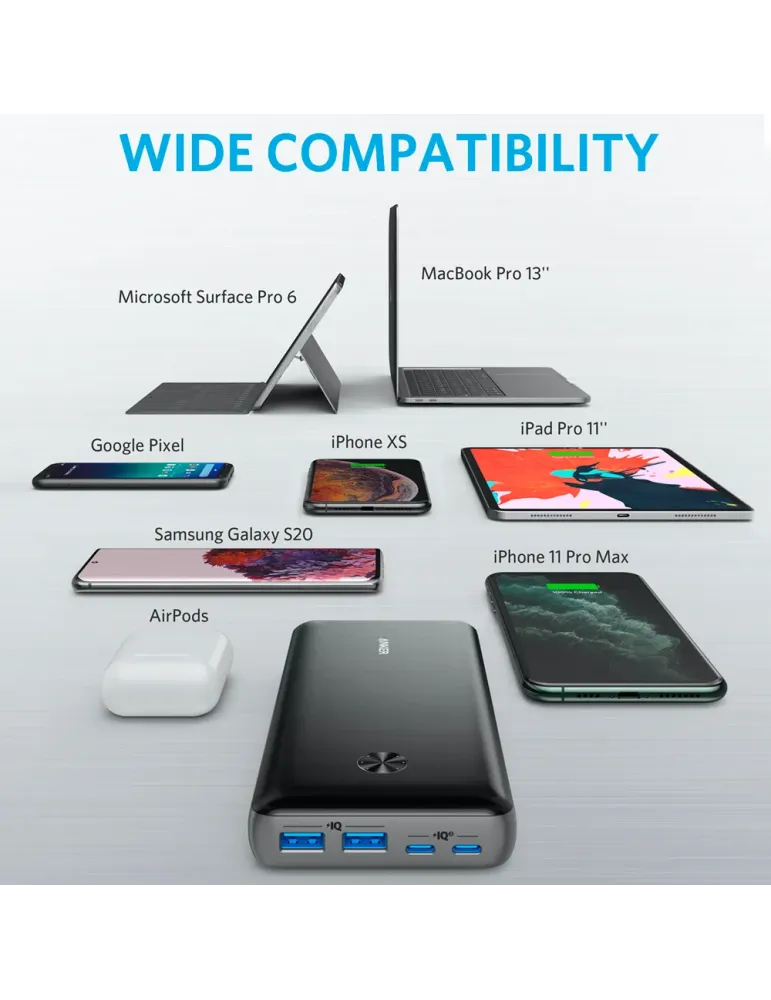 Anker Power bank con LEDs de carga - Capacidad 25600mAh - Entrada USB-