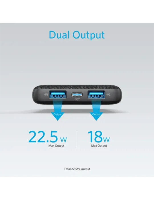 Anker Power bank con LEDs de carga - Capacidad 10000mAh - Entradas USB