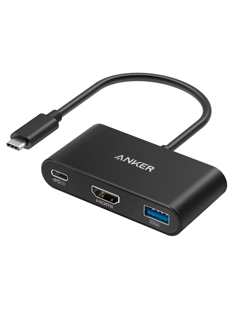 Anker - Hub USB-C 3 en 1 - Admite la carga PD100W - Transferencia de d