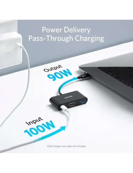 Anker - Hub USB-C 3 en 1 - Admite la carga PD100W - Transferencia de d