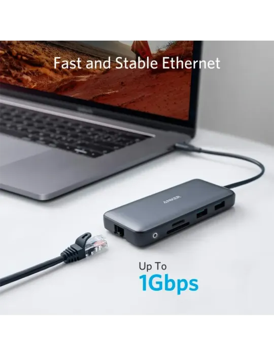 Anker - Hub USB-C 8 en 1 - Admite la carga PD100W - Transferencia de d