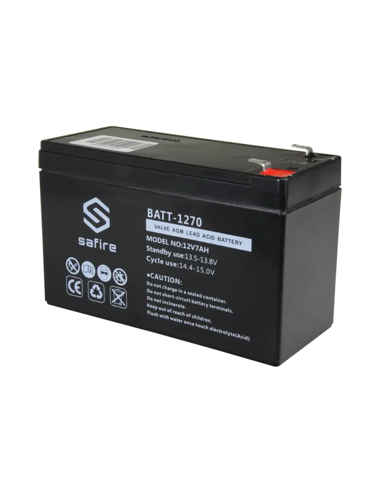 SAFIRE Batería recargable - Tecnología plomo ácido AGM - Voltaje 12 V