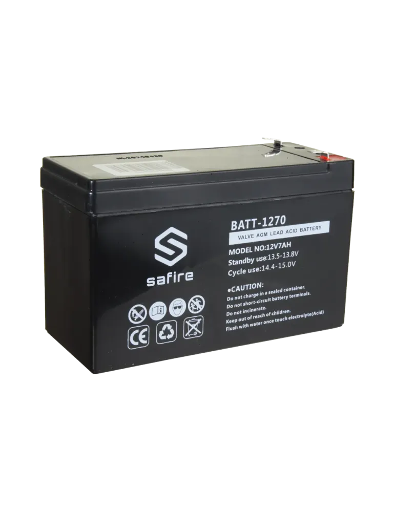 SAFIRE Batería recargable - Tecnología plomo ácido AGM - Voltaje 12 V