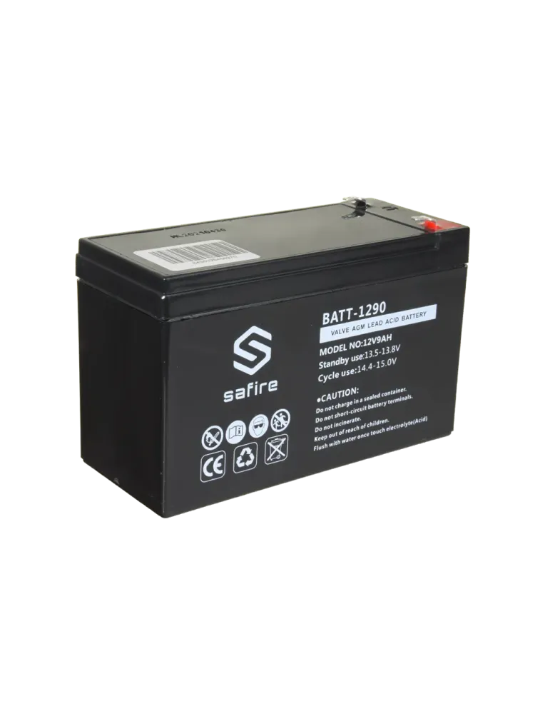 SAFIRE Batería recargable - Tecnología plomo ácido AGM - Voltaje 12 V